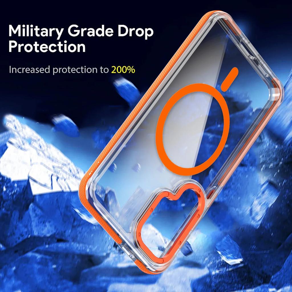 Prabangus magnetinis skaidrus dėklas, skirtas Samsung Galaxy A56 A17 A07 A36 A26 A16 A06 A55 A35 A25 A15 A05 A05S A54 A53 A24 A34 Magsafe dangtelis