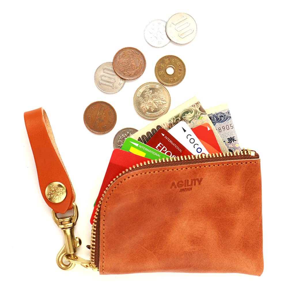 AGILITY Affa Card Case (Coin & Card Compartments with Leather Strap) Women's Green (One Size)