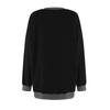 Women's Spring And Autumn Sports Shirt Round Neck Long Sleeve Loose Top Color Blocked Ribbed Edge Fashionable