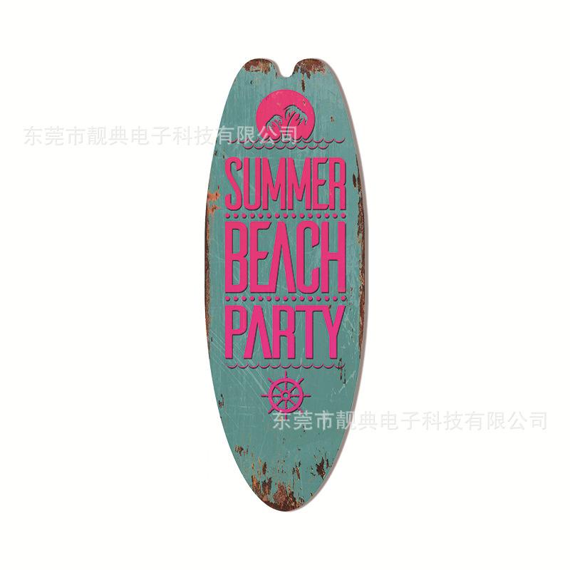 Summer Beach Ocean Themed Casual Decor Surfboard Wooden Bar Home Walls Vintage Decorated Wooden Boards