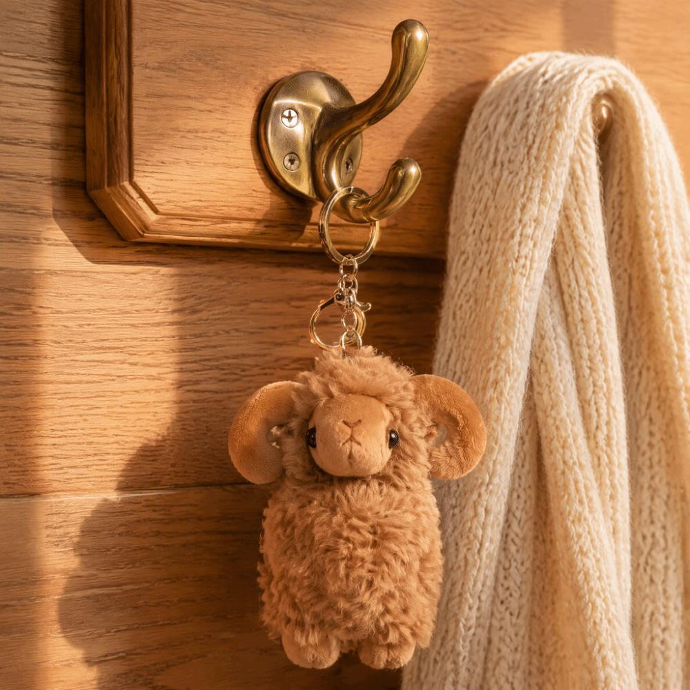 Soft Plush Keychain Fluffy Bag Charm Trend Sheep Pendant  Daily