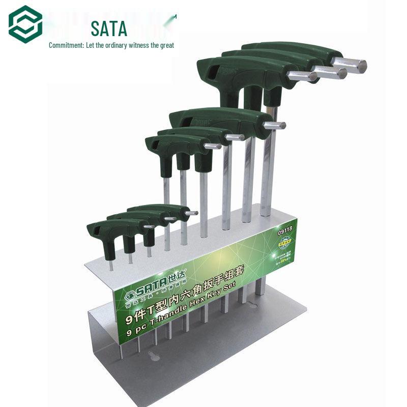 SATA 9-Piece Metric Ball Head Hex Key Set, Alloy Steel T-Type