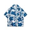 Hawaiian short-sleeve floral shirt with unique beach print