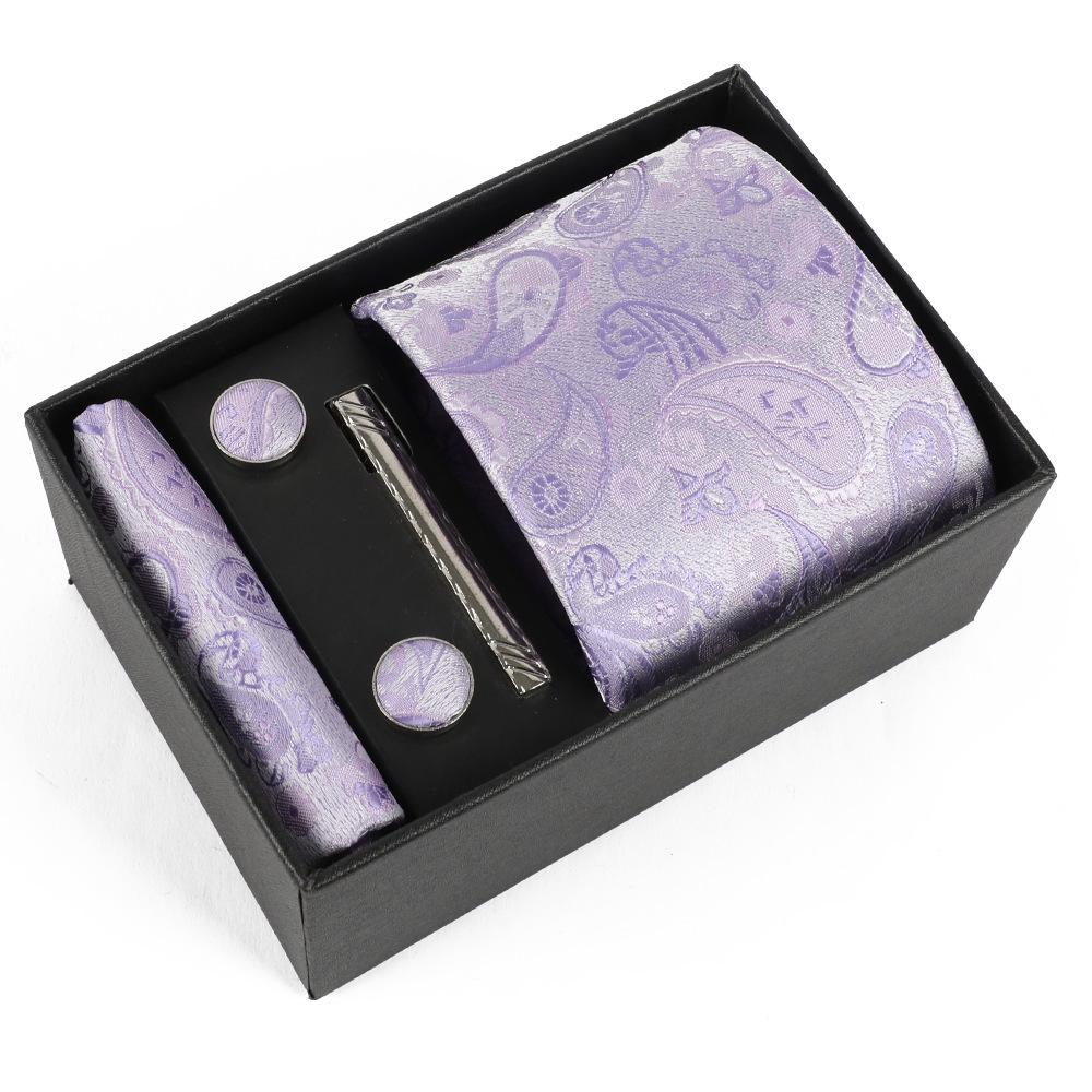 Heren Paisley Jacquard Stropdas met Cadeaubox - Elegante 8CM Cashew Design