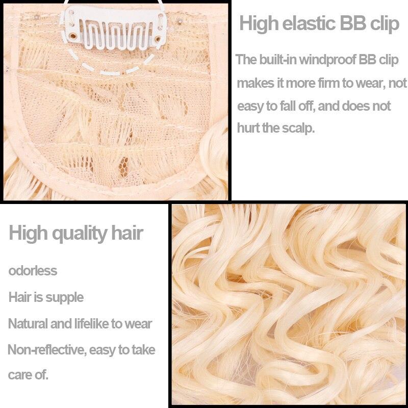 MISS WIG Edge Wig Ladies Synthetic Artificial Short Hairpin Bangs Hair Extension Piece Weird Curly Natural Hair Extension