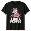 I Hate People Unicorn Sarcastic TShirt Funny Graphic Tee Gift Unisex T-Shirt