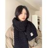 Polyester Thick Knitted Scarf Solid Color Fall Winter Warm Scarf Warm Neck Wrap  For Women