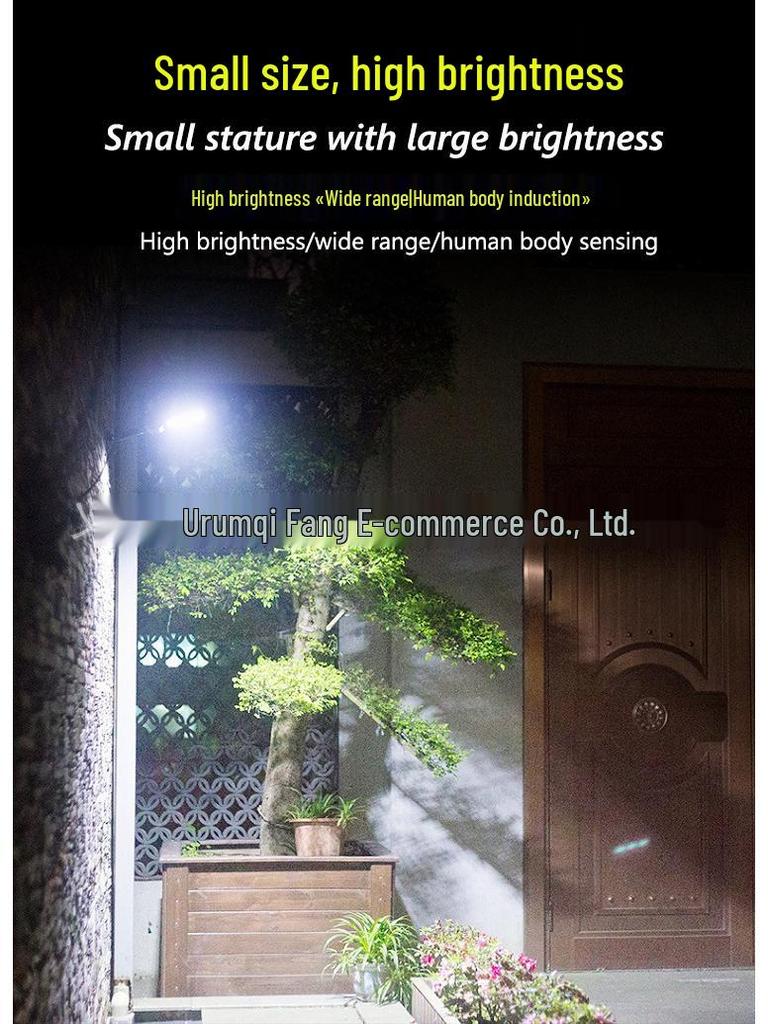 Solar Waterproof Outdoor Courtyard Light with Motion Sensor and Remote Control - High Power, Super Bright Street Wall Light for Home