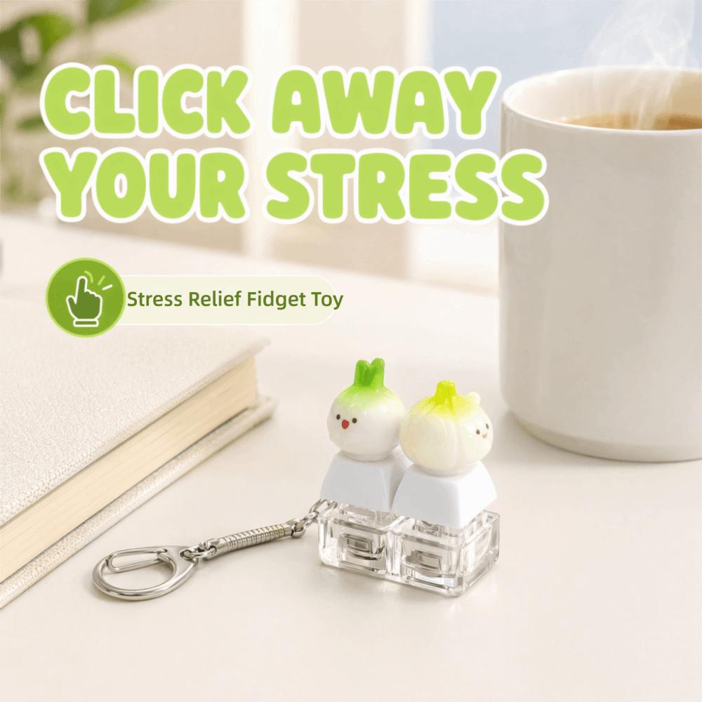 Keyboard Anti-stress Toy Pendant Mechanical Fidget Keychain Stress Relief Clicker  Bag Charms