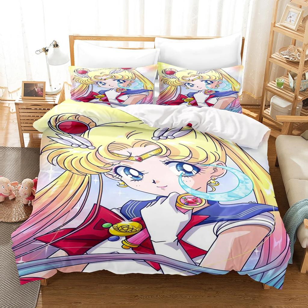 Sailor Moon Duvet Cover Set Bedding Comforter Sets King Size 3D Boys Girl Bedding Set