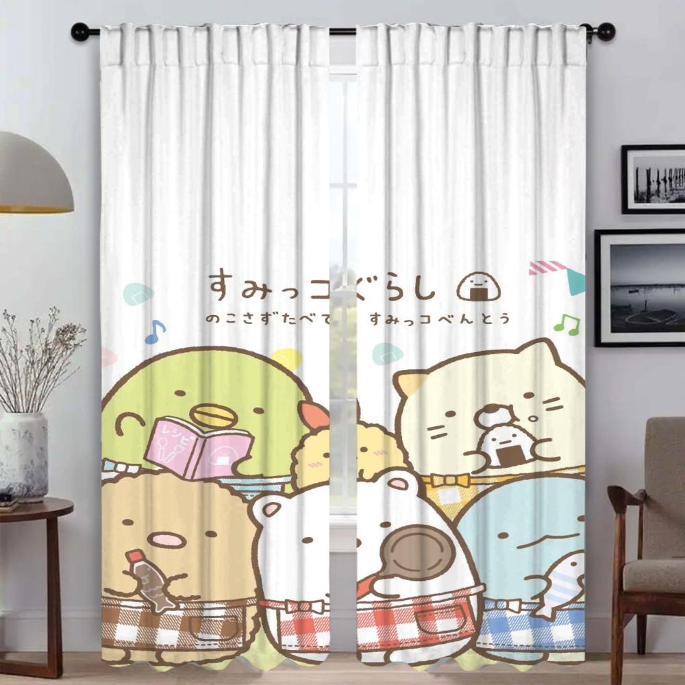 

Кухонные шторы 2 шт. Sumikko Gurashi Гостиная Шторы Шторы для спальни Хэллоуин Украшения Оттенки Раздел Элегантный W60xH90cmx2pcs-CL