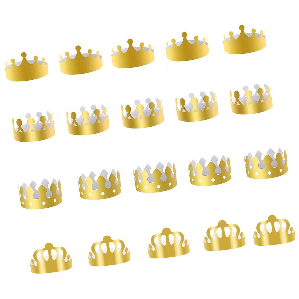 20Pcs Friendly Paper Birthday Crowns For Adults Kids Party Celebrations Assorted Colors Safe Design