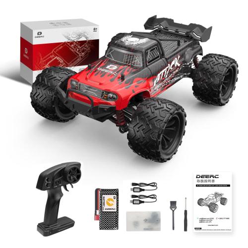 DEERC 1/16 Scale 4WD Electric RC Car with Dual Motors, 30km/h High Speed, 2.4GHz Racing, Anti-Vibration, Off-Road, All-Terrain, RTR, Perfect Gift for