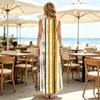 U-Neck Striped Sleeveless Beach Vacation Dress for Women Loose Fit,Comfortable Casual Stylish Floor-Length
