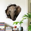 Realistic Torn Paper Hole Elephant Self Adhesive Wall Sticker No Residue for Bedroom Living Room Wall Decor