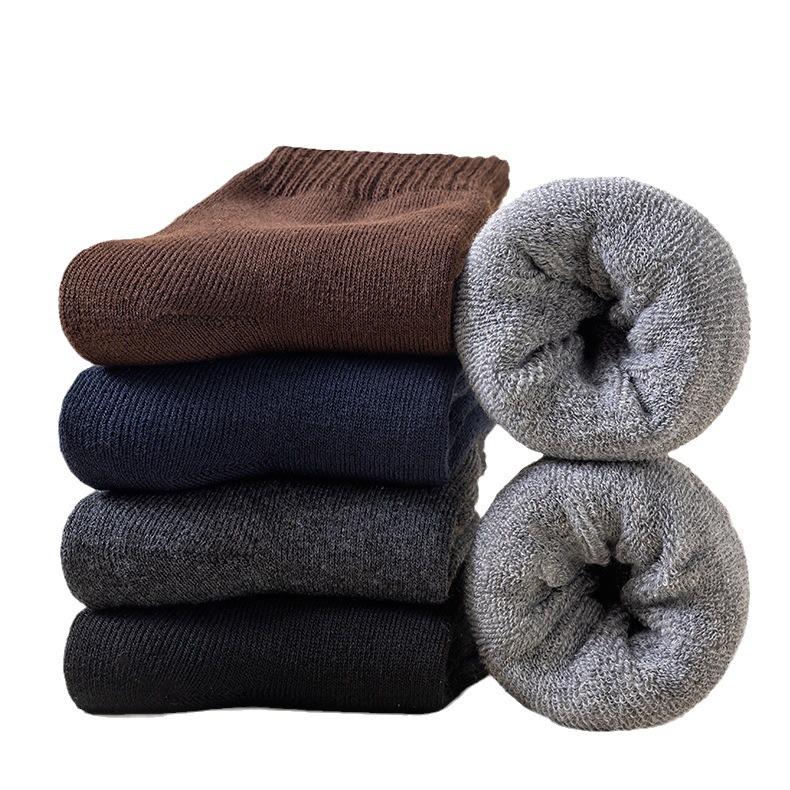 Terry Mid-Calf Socks: Warm, Thick, Velvet-Enhanced Cotton for Men & Women - Perfect for Autumn & Winter