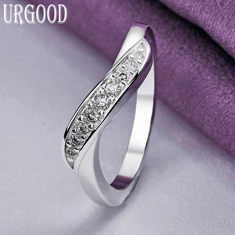925 Sterling Silver Beautiful AAA Zircon Ring Fashion Jewelry