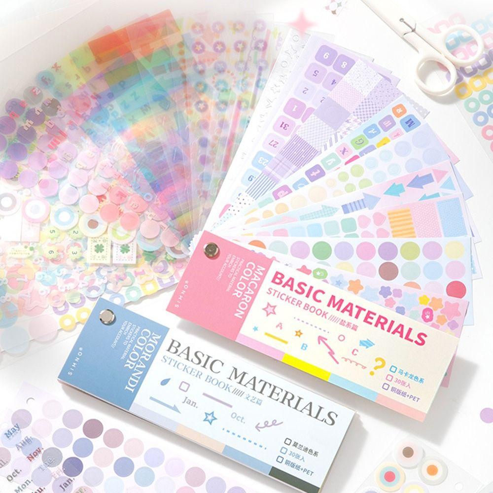30Sheets Self Adhesive Scrapbook Stickers Creative DIY Decorative Sticker  Journaling