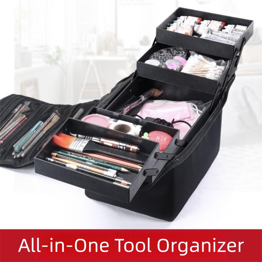 Portable Makeup Carrying Case Multi-layer Folding Manicurist Toolbox  Manicure