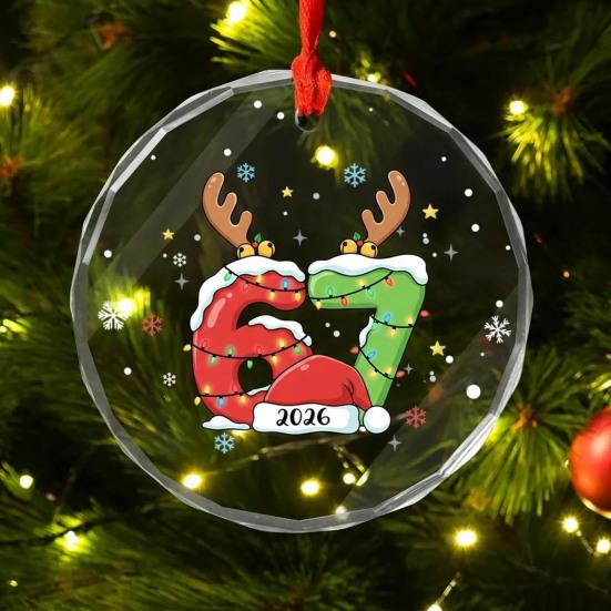 Santa říká šest sedm vánoční ozdoba vtipný 67 meme závěsná ozdoba vánoční vtipný dárek pro přátele rodinu