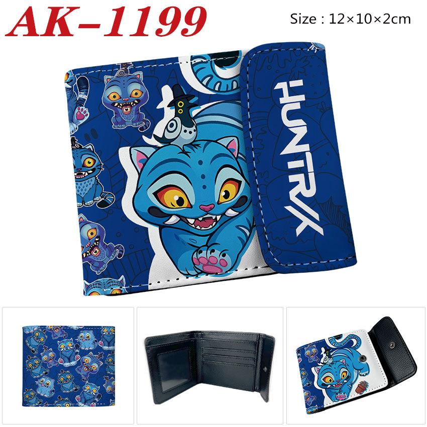 Anime Demon Huntress Group Merchandise Bifold Wallet PU Snap Button Short Purse Cartoon Card Holder Purple