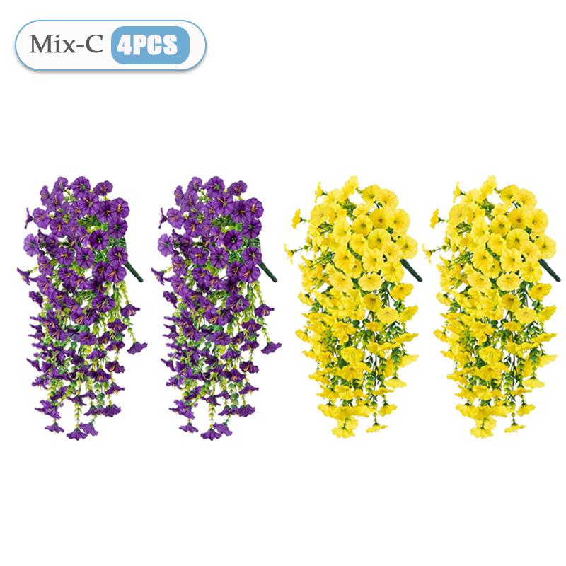 UV-Resistant Artificial Morning Glory Eucalyptus Hanging Decor Perfect for Home Garden Weddings Versatile Outdoor Holiday Decora