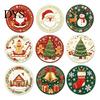 Kitchen Dining Table Accessories 9Pcs Christmas Wooden Coasters Set, Heat Resistant Cup Mats, Waterproof Pads for Round Protection Mats Home
