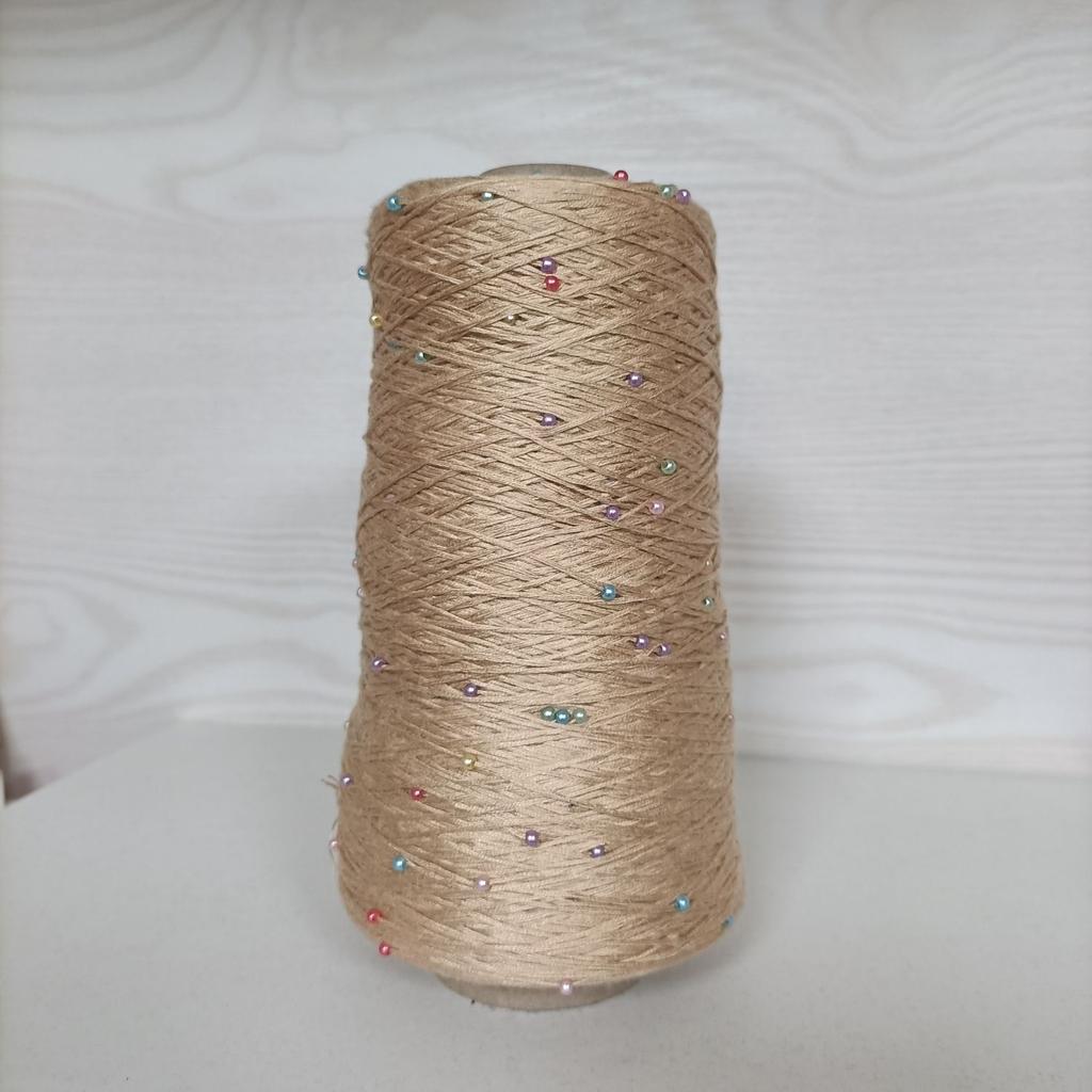 350g 70% CottonSoft Crochet Hand Pearl Beaded Yarn Lace 6# Hand-Knitted Thread For Summer Knitting Sweaters Hats Scarves Luxury