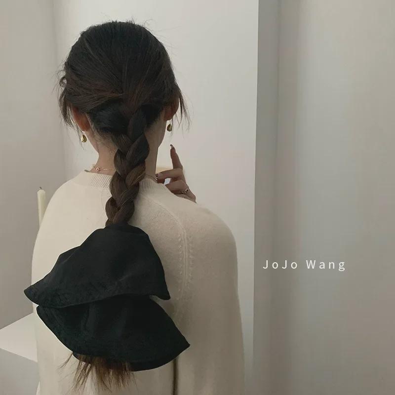 Korean Style Oversized Satin Bow Headband Hair Tie