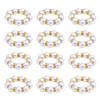 12 Pcs Pearl Napkin Rings Gold Napkin Ring Holder Beaded  Serviette Rings Buckle With Elastic For Formal Wedding
