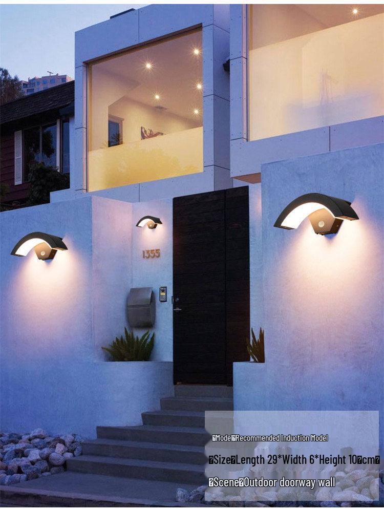 Waterproof Outdoor LED Wall Light for Courtyard, Balcony, Staircase, and Corridor - Super Bright with Induction Technology