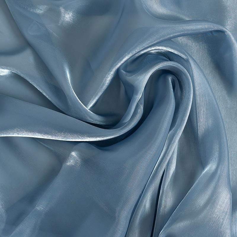 Shimmering satin encrypted solid color organza fabric suitable for wedding dresses formal gowns and designer clothing fabrics