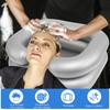 Inflatable Hair Washing Basin with Head Neck Support Drain Hose Foldable Portable Inflatable Shampoo Basin for Disabled Elderly