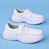 Women's Genuine Leather Lace-up Nurse Shoes - Soft Sole, Non-slip, Breathable, and Comfortable for Hospital Work