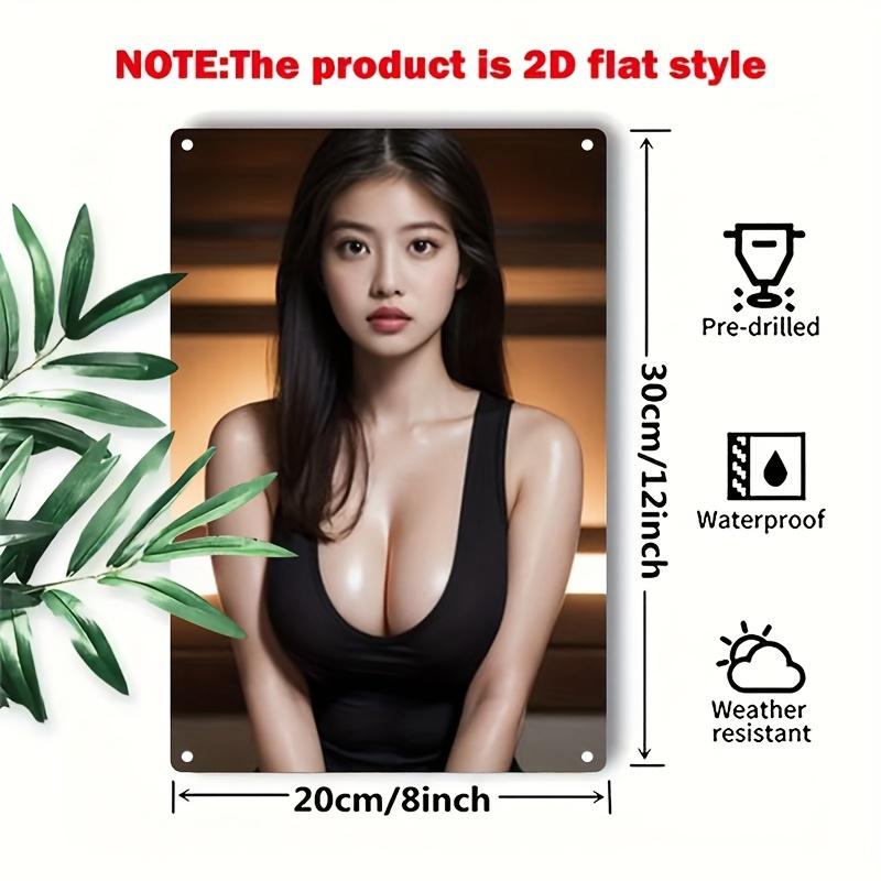 Vintage Metal Wall Decor  Black Elegant Female Figure Waterproof Rustproof Home Bar Cafe No Power Needed Gift