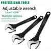 6/8/10inch Adjustable Spanners Measuring Wrenches Hole-opening Spanners Household Workshop Multifunction Hand Repair Tools