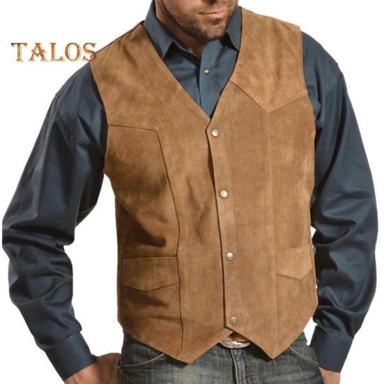 

Мужской жилет, пальто с V-образным вырезом, без рукавов, однобортный однотонный жилет с карманами, приталенный жилет-карго, повседневная одежда S верблюд