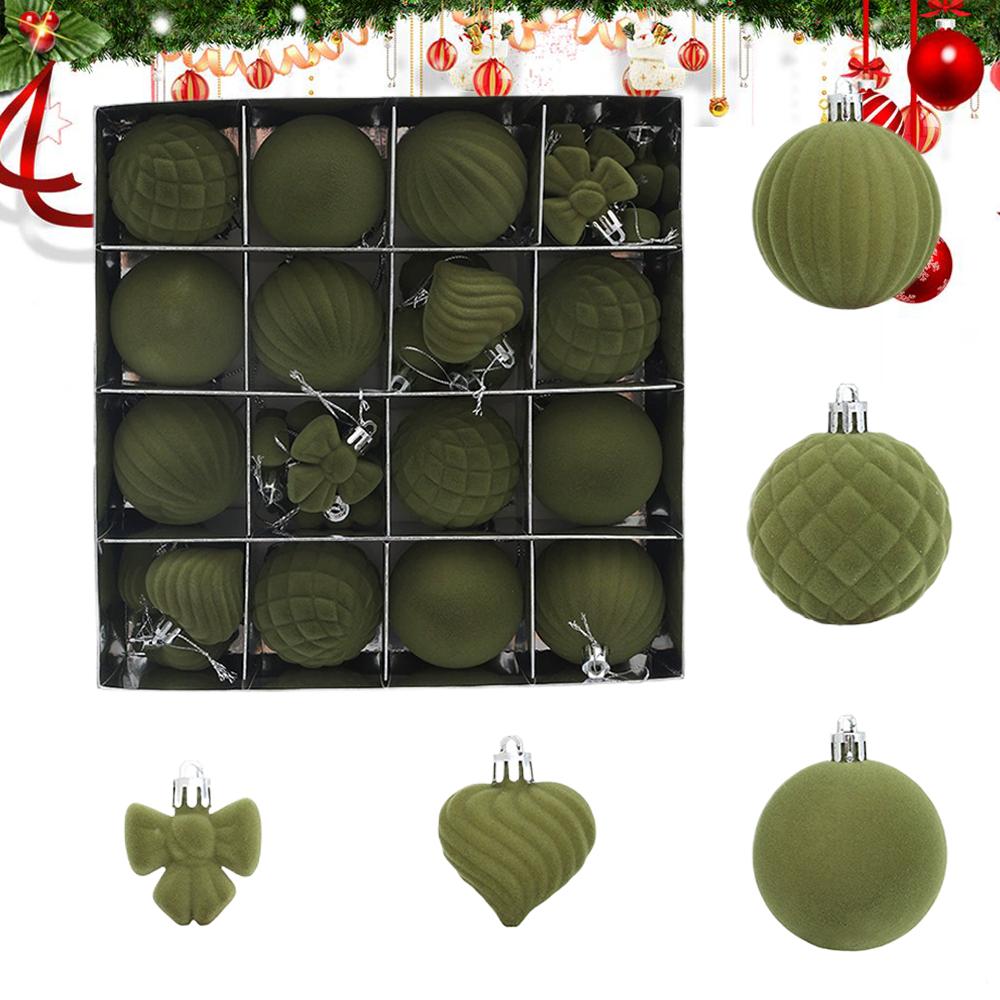 6CM Colored Plush Christmas Ball Christmas Decorations Plastic Ball Christmas Tree Decoration Pendant 2026 New Year Gift