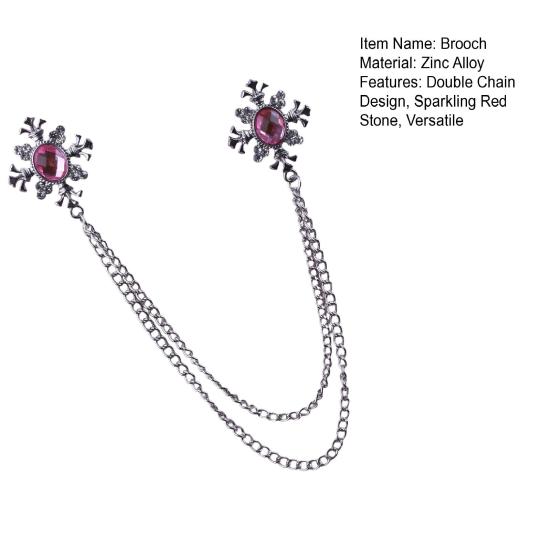 Suit Brooch for Men Double Staggered & Women Metal