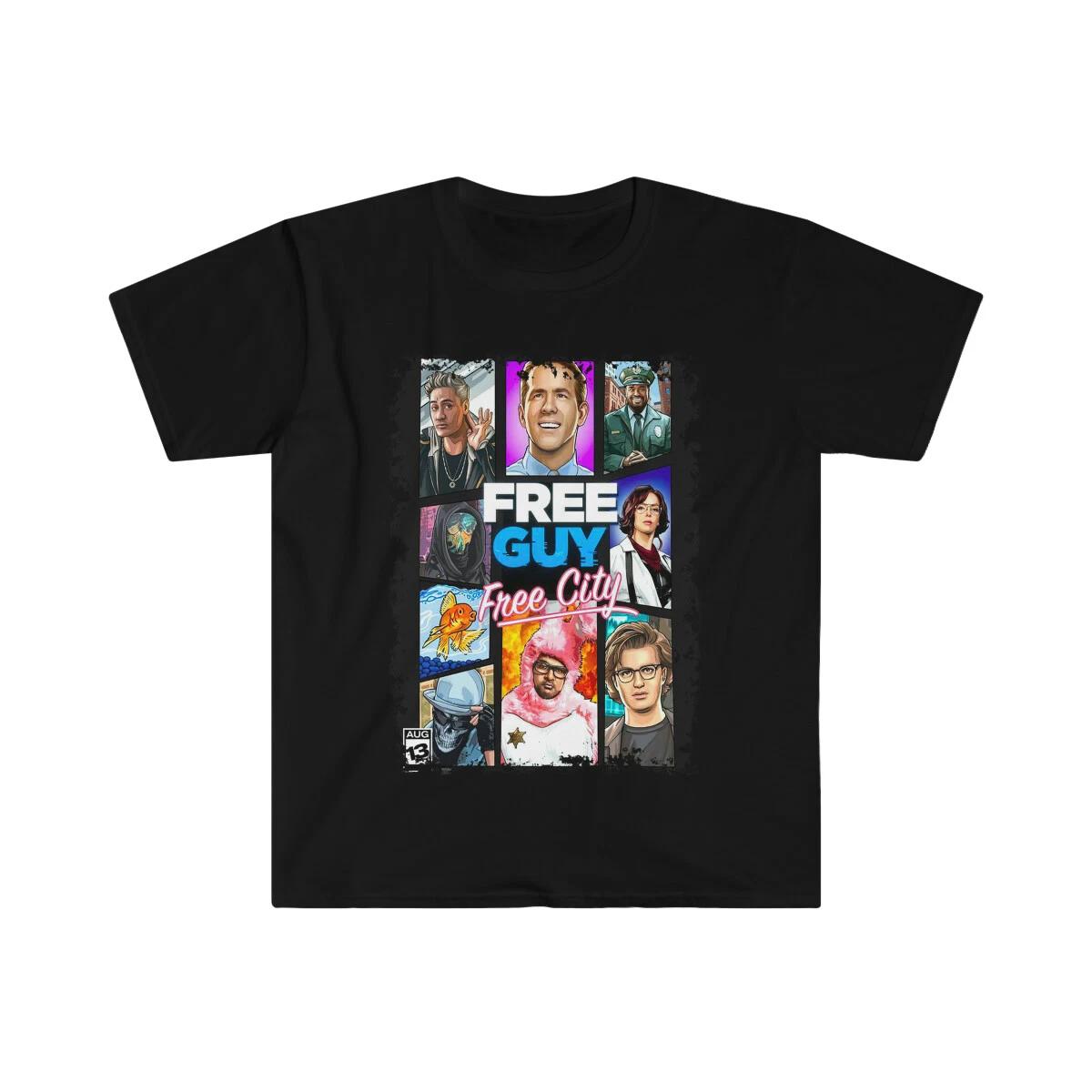 Adult Unisex Free Guy Free City Softstyle T-Shirt M