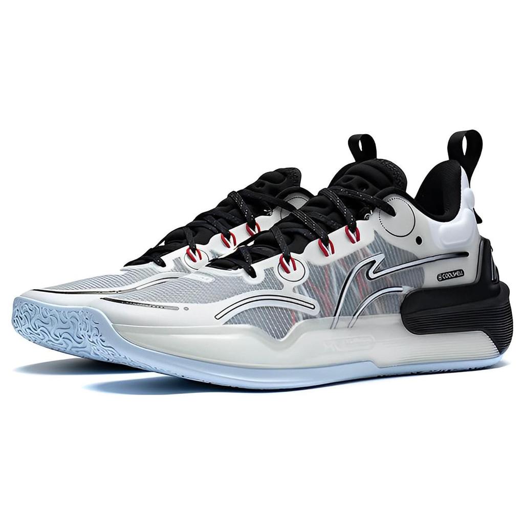 Li Ning YuShuai 16 V2 Demping Slipvast Slijtvast Lage top Basketbalschoenen Heren Wit Zwart ABAT003-1