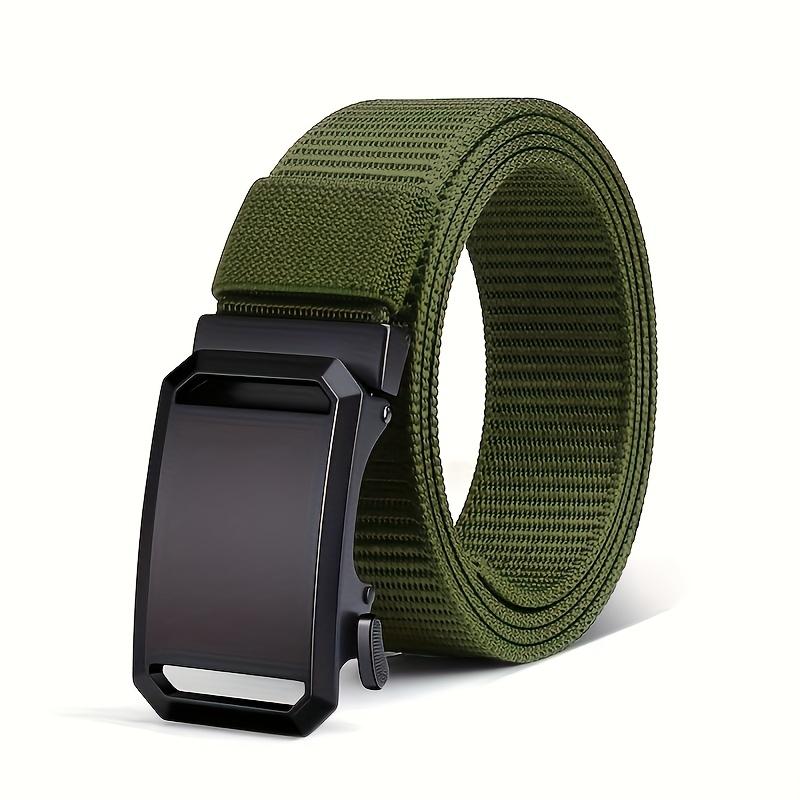 Men's Belt Premium Automatic Buckle Canvas Belt Durable Tactical Workwear for Men - Stylish Outdoor Pants Belt with Quick-Releas
