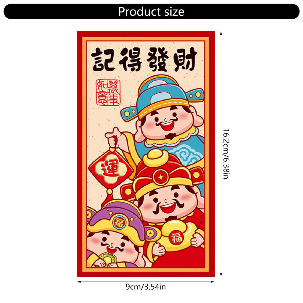 6Pcs Redness Envelopes for Traditional Spring Festival Snake Year Money Packets Paper Bag Hongbao for New Year