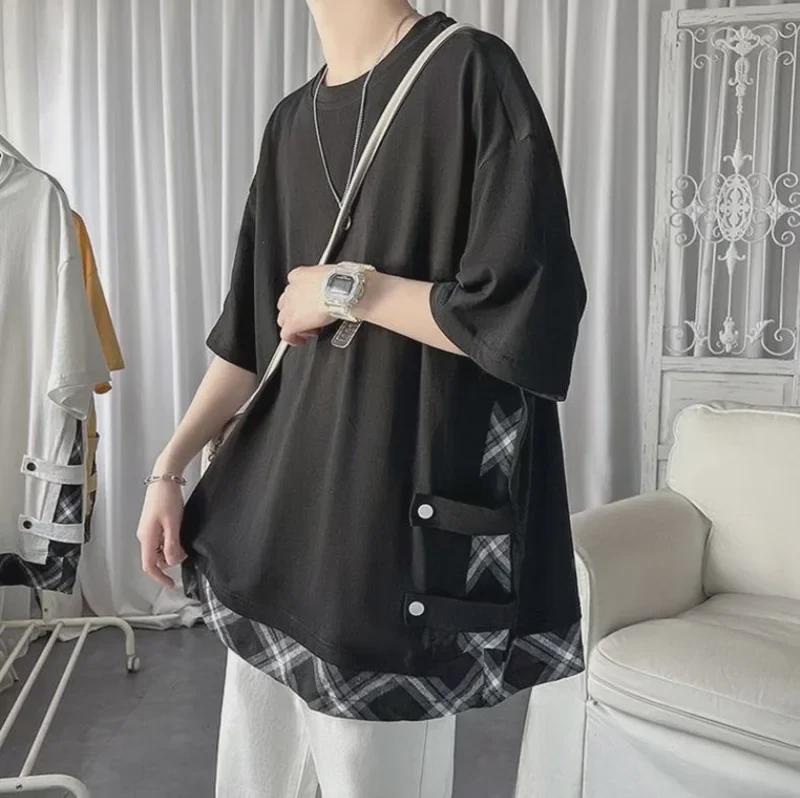 Men's 2023 Summer White Half-Sleeve T-Shirt - Trendy Hong Kong Style, Couple Friendly