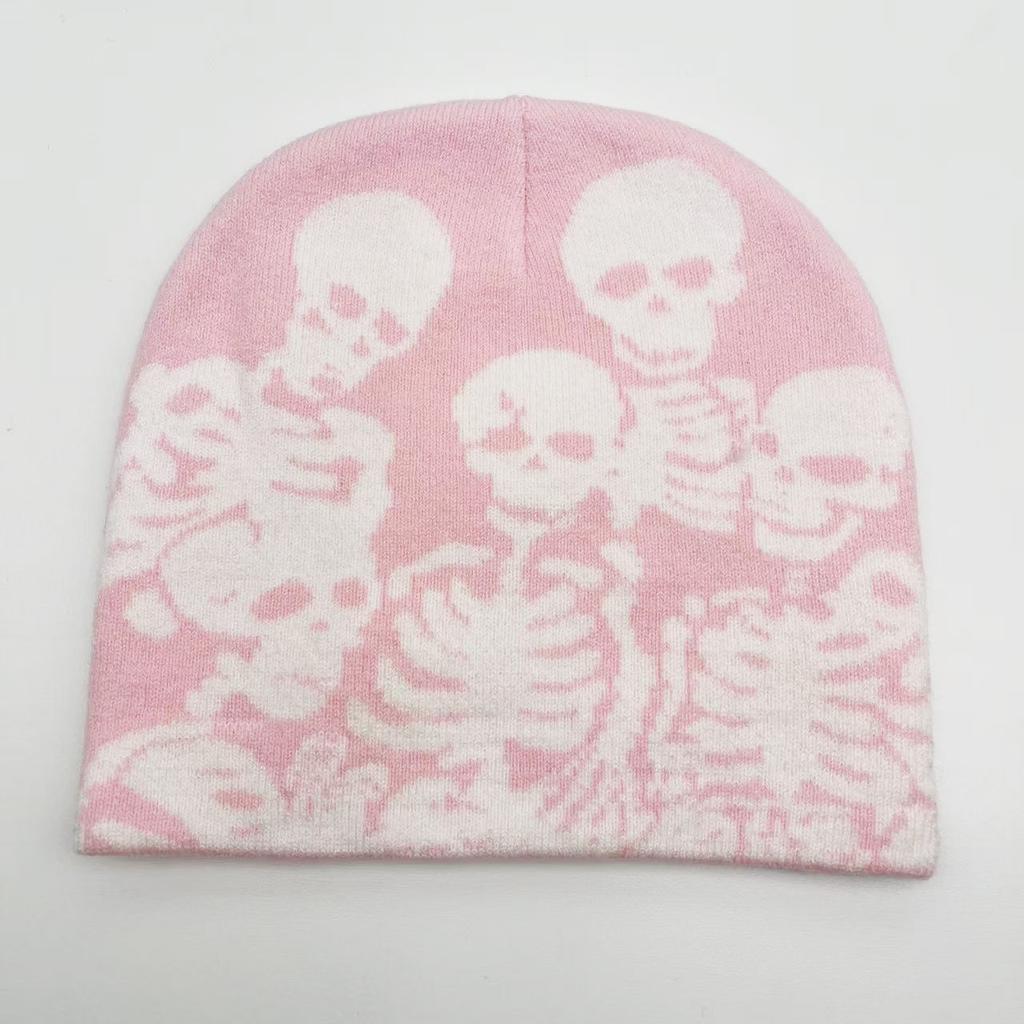 Halloween Series Jacquard Knitted Hat European and American Fashion Skull Portrait Beanie Pullover