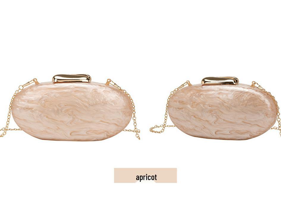 2024 Women's Oval Shell Acrylic Evening Bag with Chain Strap