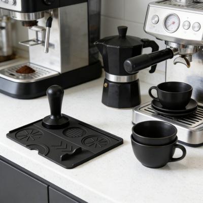 Espresso Tamping Mat Non-Slip Silicone Tamper Mat Heat Resistant Coffee Tamping Station for Home Baristas
