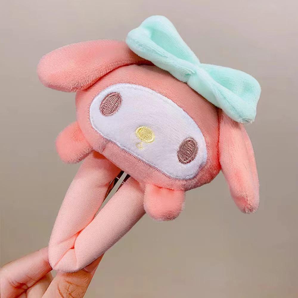 Sanrio Cinnamoroll & My Melody Cute Cartoon Plush Makeup Headband & Hair Clip Set for Women