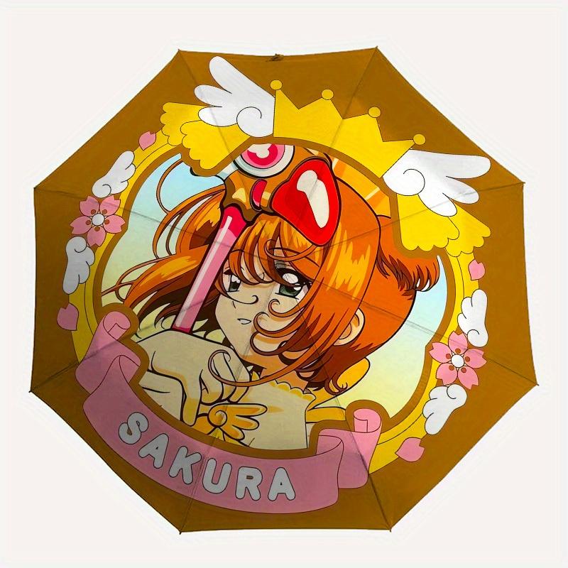 1pc Sakura Crown Wings Umbrella with Plastic Handle,Suitable for All Seasons Home Travel Outdoor UmbrellaM1039