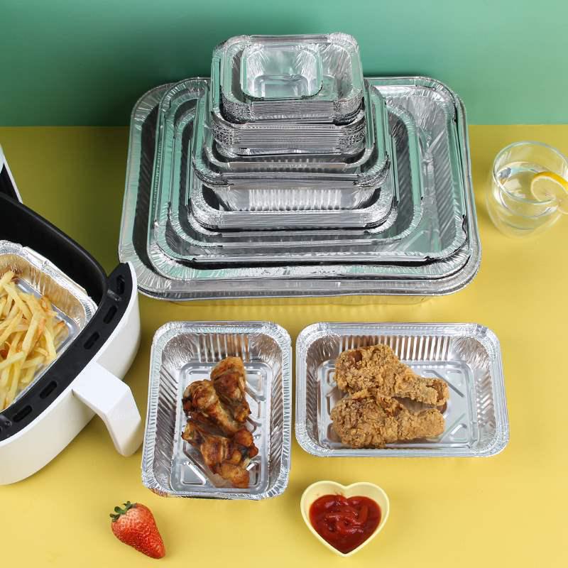 Aluminum Foil Square Baking & Grilling Bowl - Disposable Takeout Box